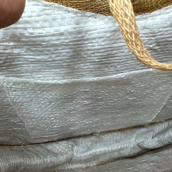 Womens Hand Bag Tote Weaved Jute Floral Vase Design Wooden Handles Summer Beach - Picture 10 of 14